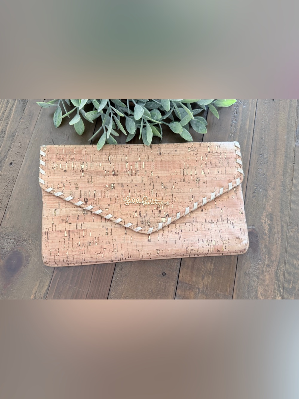 Lily Pulitzer cork envelope clutch